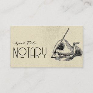Einzigartiges Vintage-Notar-Schreiber-Logo-QR-Code Visitenkarte