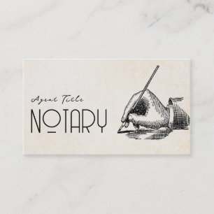 Einzigartiges Vintage-Notar-Schreiber-Logo-QR-Code Visitenkarte