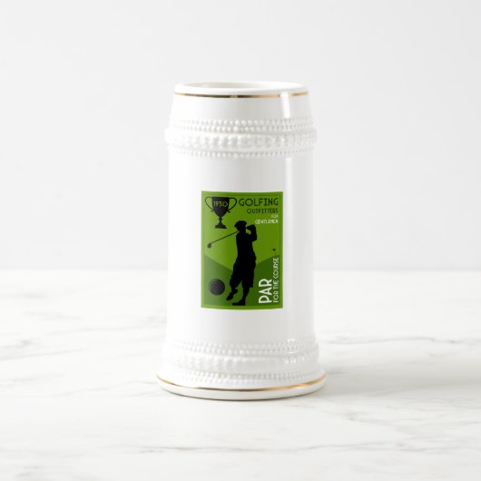 Einzigartiges Vintages Golfgeschenk Bierglas (Mittel)