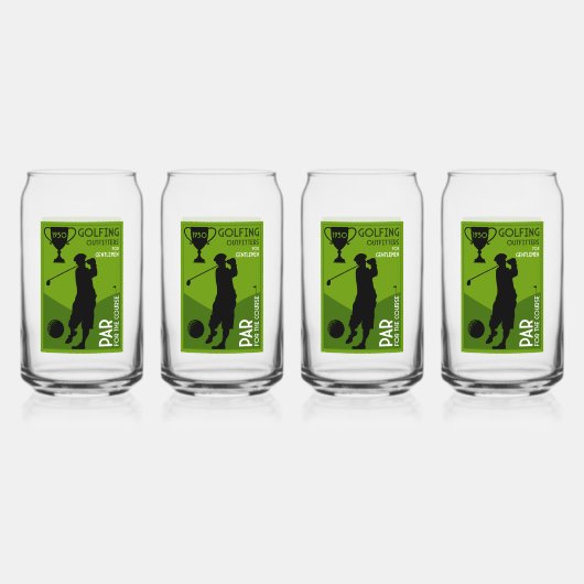 Einzigartiges Vintages Golfgeschenk Dosenglas (Vorderseite)