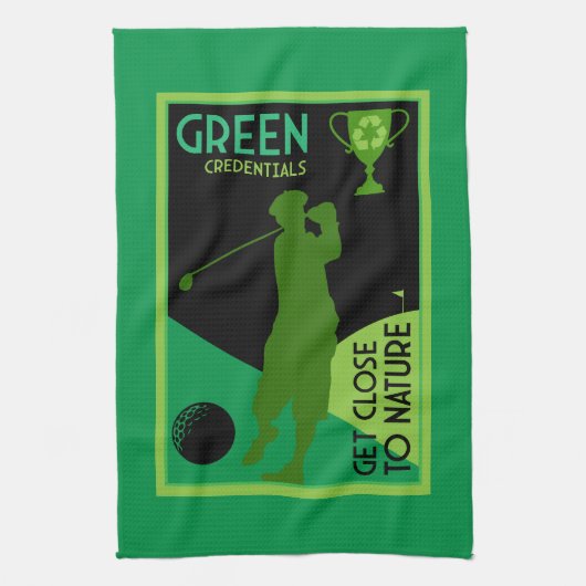 Einzigartiges Vintages Golfgeschenk Geschirrtuch (Vertikal)