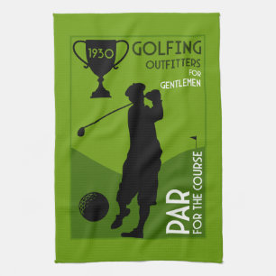 Einzigartiges Vintages Golfgeschenk Geschirrtuch