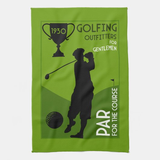 Einzigartiges Vintages Golfgeschenk Geschirrtuch (Vertikal)
