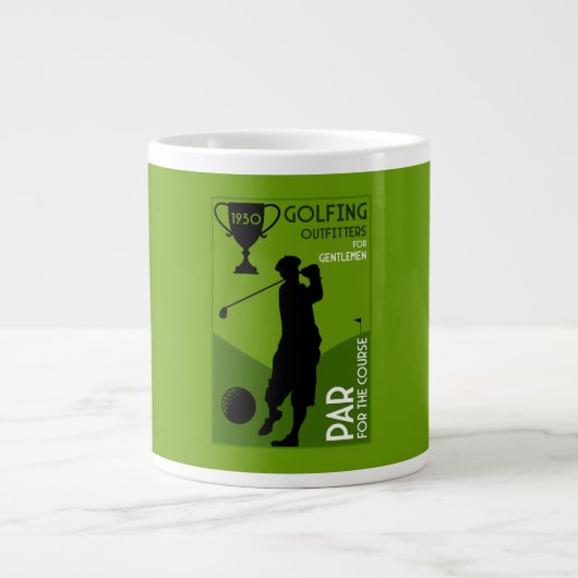 Einzigartiges Vintages Golfgeschenk Jumbo-Tasse (Vorderseite)
