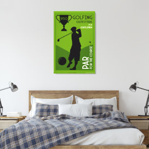 Einzigartiges Vintages Golfgeschenk Leinwanddruck