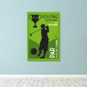Einzigartiges Vintages Golfgeschenk Leinwanddruck (Insitu (Holzboden))