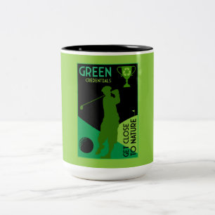 Einzigartiges Vintages Golfgeschenk Zweifarbige Tasse
