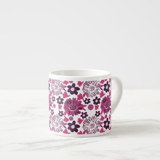 Einzigartiges Vintages Muster Espressotasse (Vorderseite Rechts)