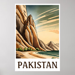 Einzigartiges Vintages Pakistan Illustrations-Post Poster