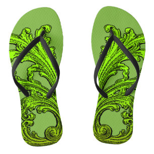 Einzigartiges Vintages Swirl Ombre Green Design Badesandalen