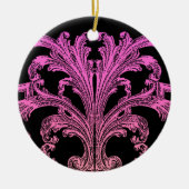 Einzigartiges Vintages Swirl Ombre Pink-Design Keramikornament (Vorne)