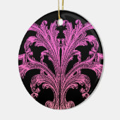 Einzigartiges Vintages Swirl Ombre Pink-Design Keramikornament (Links)