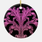 Einzigartiges Vintages Swirl Ombre Pink-Design Keramikornament (Hinten)