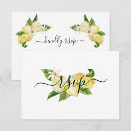 Einzigartiges Watercolor Lemon Tropical Wedding RS RSVP Karte