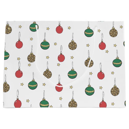 Einzigartiges Weihnachtsbaummuster Große Geschenktüte (Vorderseite)