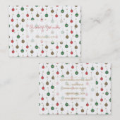 Einzigartiges Weihnachtsbaummuster Visitenkarte (Vorne/Hinten)