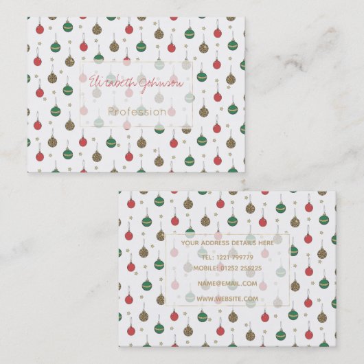 Einzigartiges Weihnachtsbaummuster Visitenkarte (Vorne/Hinten)