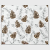 Einzigartiges Weihnachtsfest Pine Cone Muster Gesc Geschenkpapier (Flach)