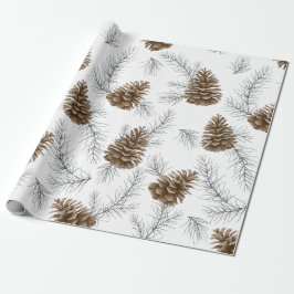 Einzigartiges Weihnachtsfest Pine Cone Muster Gesc Geschenkpapier