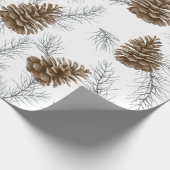 Einzigartiges Weihnachtsfest Pine Cone Muster Gesc Geschenkpapier (Ecke)