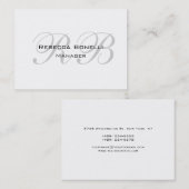 Einzigartiges weißes Monogramm Visitenkarte (Vorne/Hinten)