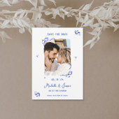 Einzigartiges Whimsical Blue Hand Drawing French B Einladung