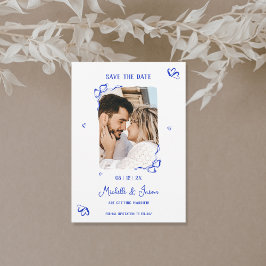 Einzigartiges Whimsical Blue Hand Drawing French B Einladung