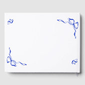 Einzigartiges Whimsical Blue Hand Drawing French B Gästebuch (Rückseite)