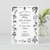 Einzigartiges Whimsical Hand Drawn Bow Weihnachtsf Einladung (Stehend Vorderseite)