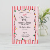Einzigartiges Whimsical Hand Drawn Bow Weihnachtsf Einladung (Stehend Vorderseite)