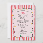 Einzigartiges Whimsical Hand Drawn Bow Weihnachtsf Einladung (Vorderseite)