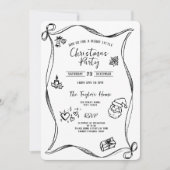 Einzigartiges Whimsical Hand Drawn Bow Weihnachtsf Einladung (Vorderseite)