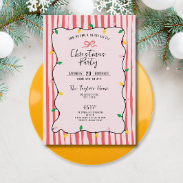 Einzigartiges Whimsical Hand Drawn Bow Weihnachtsf Einladung