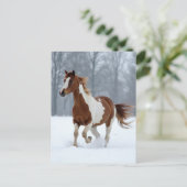 Einzigartiges Winter Paint Horse Postkarte (Stehend Vorderseite)