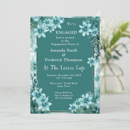 Einzigartiges Winterdesign für Snowflake Einladung (Stehend Vorderseite)