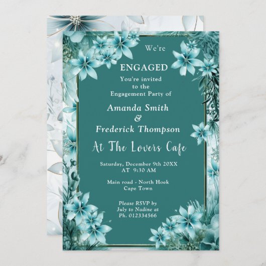 Einzigartiges Winterdesign für Snowflake Einladung (Vorne/Hinten)