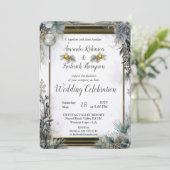 Einzigartiges Winterdesign für Snowflake Einladung (Stehend Vorderseite)