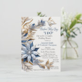 Einzigartiges Winterdesign für Snowflake Einladung (Stehend Vorderseite)