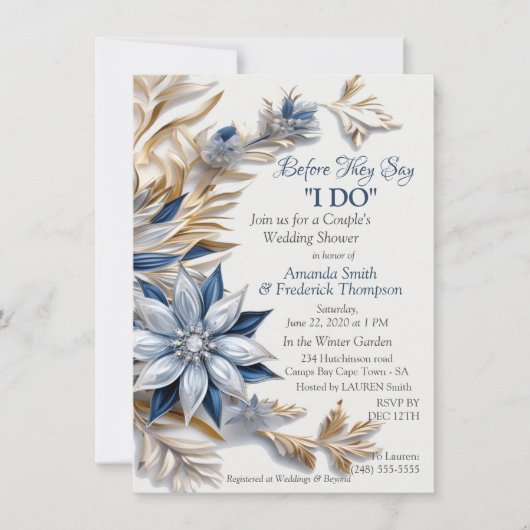 Einzigartiges Winterdesign für Snowflake Einladung (Vorderseite)