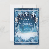Einzigartiges Winterdesign für Snowflake RSVP Karte (Vorderseite)
