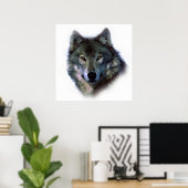 Einzigartiges Wolf Artwork Motivierend Freedom Pos Poster (Heimbüro)