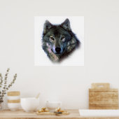 Einzigartiges Wolf Artwork Motivierend Freedom Pos Poster (Küche)