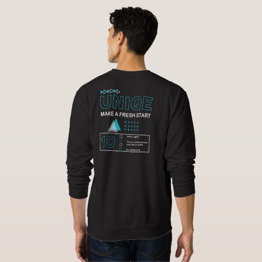 Einzigartiges Word-blaues grafisches Design Sweatshirt (Schwarz voll)