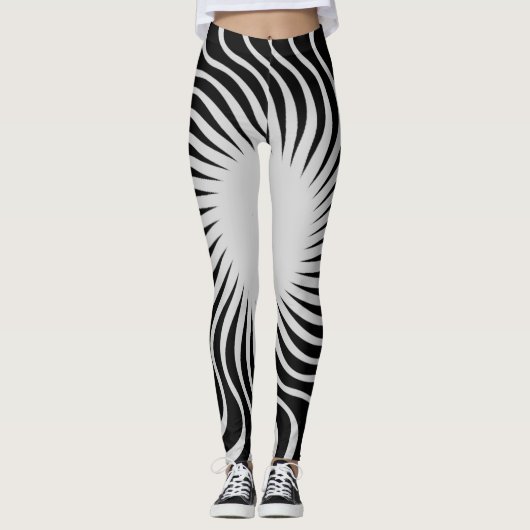 Einzigartiges Zebramuster-Design Leggings (Vorderseite)