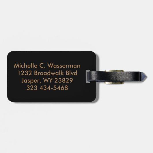 Einzigartiges Zickzack Muster | Monogramm Gepäckanhänger (Rückseite horizontal)