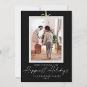 Einzigartiges Zwei-Foto-glücklichstes Weihnachtsfe Feiertagskarte (Vorderseite)