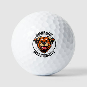 Einzigartigkeit umarmen Text Zirkuläres Design Golfball