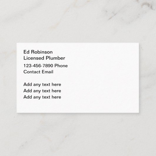 Einzigartigste Plumber Business Cards Design Visitenkarte (Rückseite)