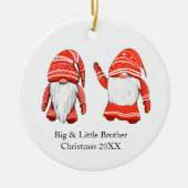 Einzige Christmas Gnome big & little brother Keramik Ornament (Vorne)
