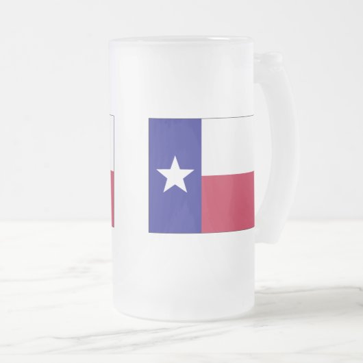 Einzige Stern-Flagge Texas Mattglas Bierglas (VorderseiteRechts)